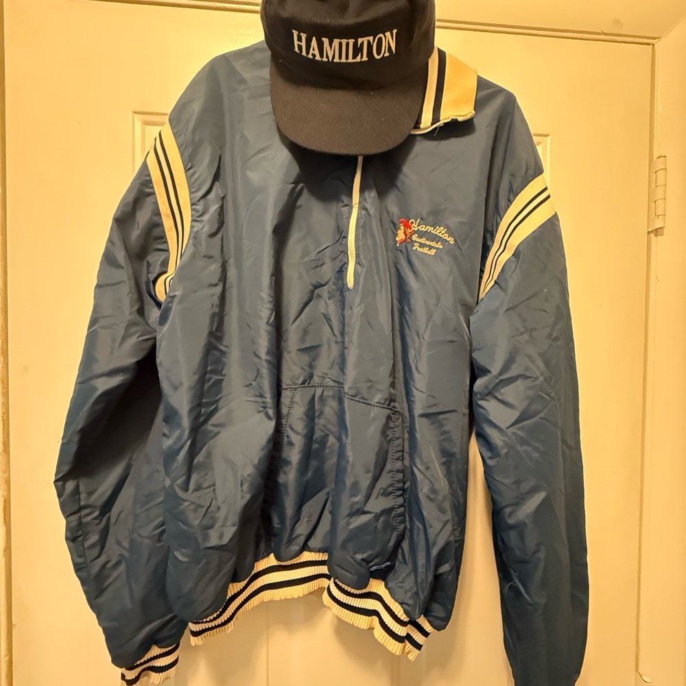 Vintage Hamilton college Blue Windbreaker and hat